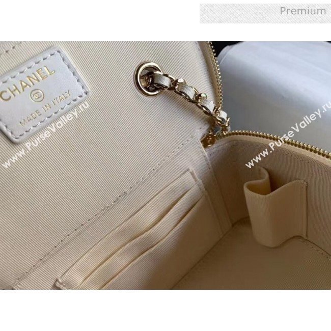 Chanel Grained Calfskin Small Vanity Clutch Bag with Classic Chain AP1341 White 2020 (JY-20050825)