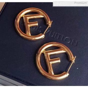 Fendi F Is Fendi Crinkle Metal Hoop Earrings Gold 2020 (CS-20050802)