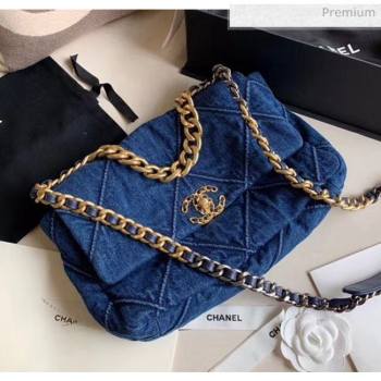 Chanel Denim Large Chanel 19 Flap Bag AS1161 Blue 2020 (JY-20050829)