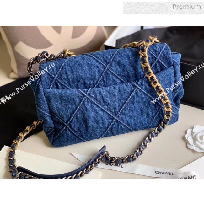 Chanel Denim Large Chanel 19 Flap Bag AS1161 Blue 2020 (JY-20050829)