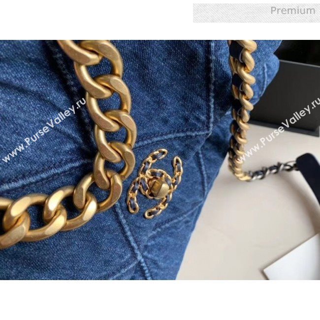 Chanel Denim Large Chanel 19 Flap Bag AS1161 Blue 2020 (JY-20050829)