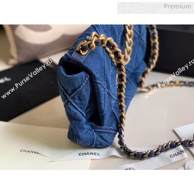 Chanel Denim Large Chanel 19 Flap Bag AS1161 Blue 2020 (JY-20050829)