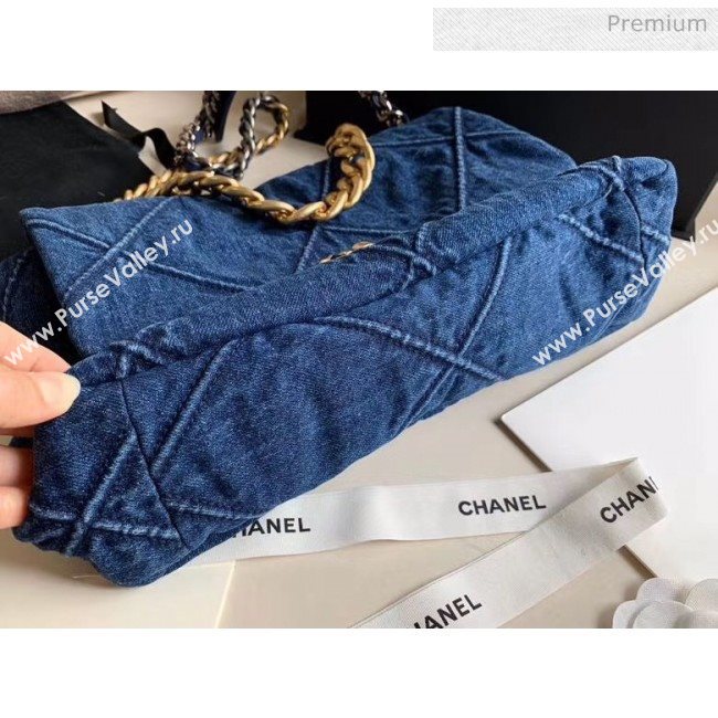 Chanel Denim Large Chanel 19 Flap Bag AS1161 Blue 2020 (JY-20050829)