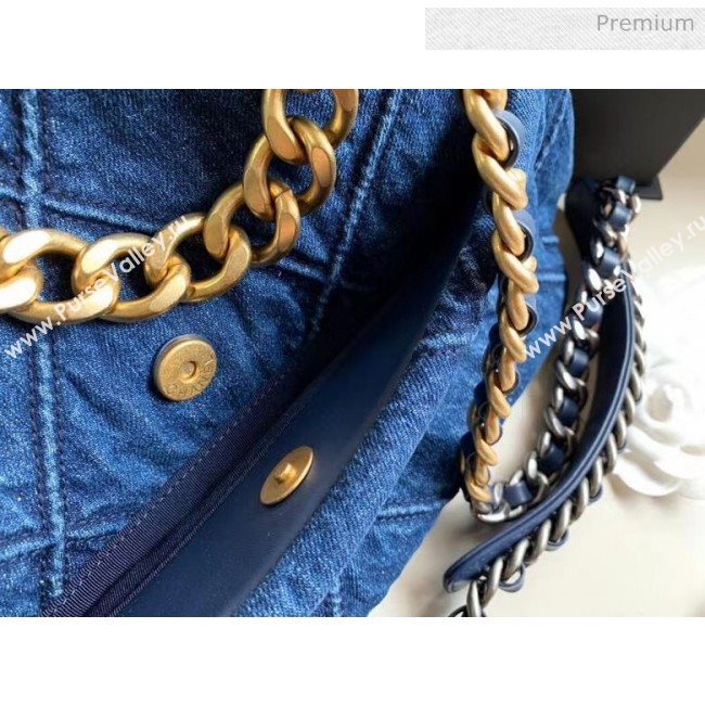 Chanel Denim Large Chanel 19 Flap Bag AS1161 Blue 2020 (JY-20050829)