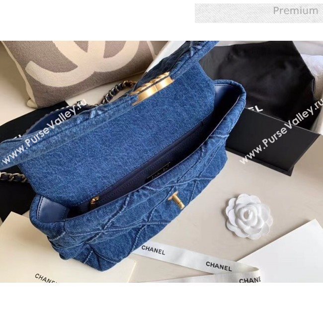 Chanel Denim Large Chanel 19 Flap Bag AS1161 Blue 2020 (JY-20050829)