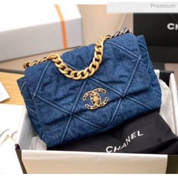 Chanel Denim Small Chanel 19 Flap Bag AS1160 Blue 2020 (JY-20050828)