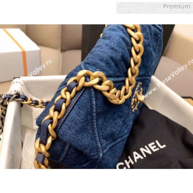 Chanel Denim Small Chanel 19 Flap Bag AS1160 Blue 2020 (JY-20050828)