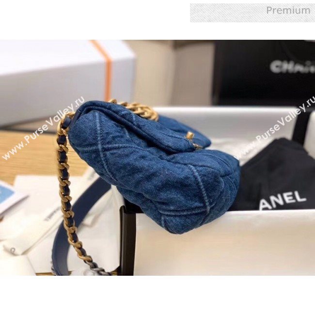 Chanel Denim Small Chanel 19 Flap Bag AS1160 Blue 2020 (JY-20050828)