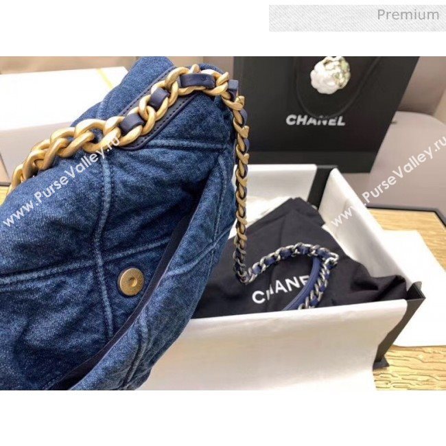 Chanel Denim Small Chanel 19 Flap Bag AS1160 Blue 2020 (JY-20050828)