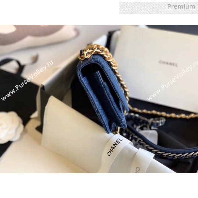 Chanel Denim Chanel 19 Wallet On Chain AP0957 Blue 2020 (JY-20050830)