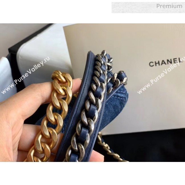 Chanel Denim Chanel 19 Wallet On Chain AP0957 Blue 2020 (JY-20050830)