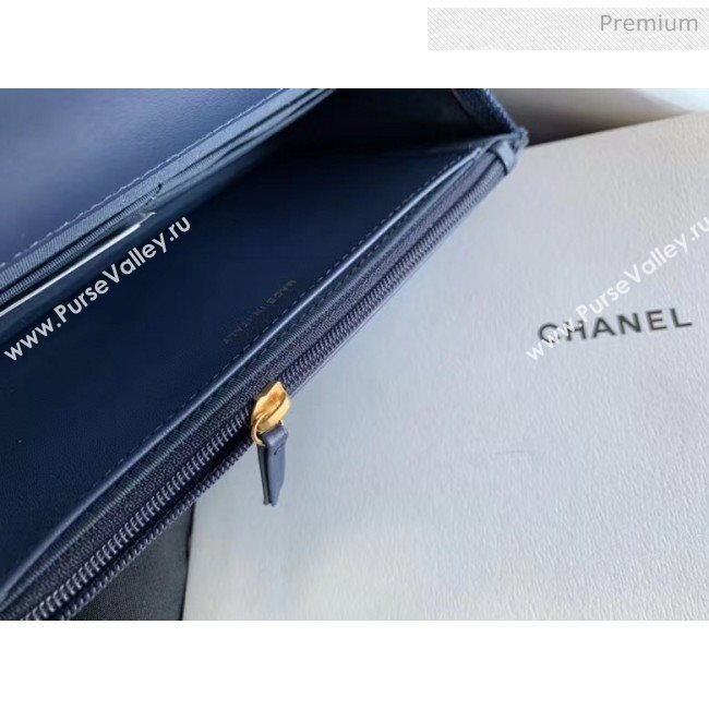 Chanel Denim Chanel 19 Wallet On Chain AP0957 Blue 2020 (JY-20050830)