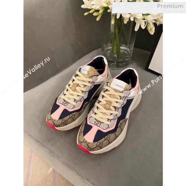Gucci Rhyton GG Supreme Multicolor Sneakers Pink 2020 (SY-20050801)