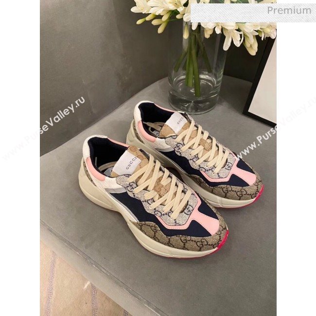 Gucci Rhyton GG Supreme Multicolor Sneakers Pink 2020 (SY-20050801)