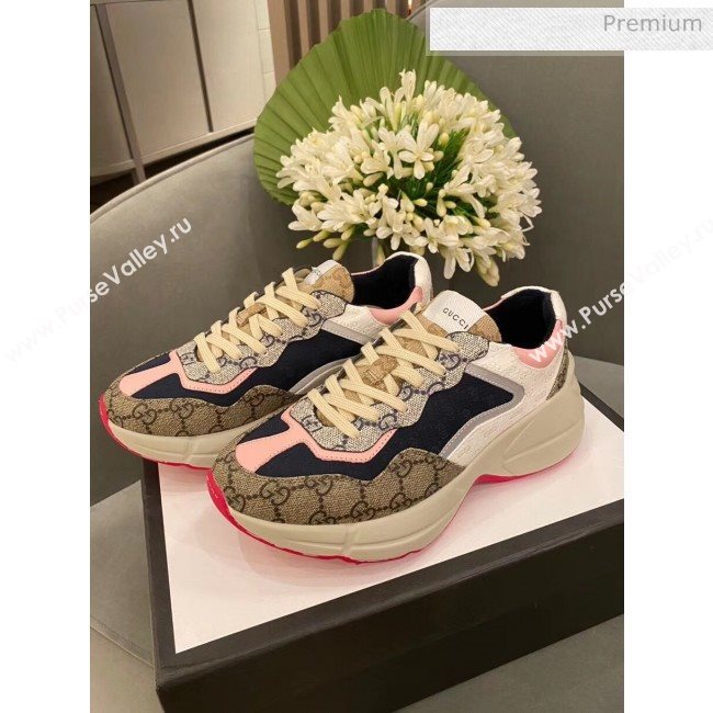 Gucci Rhyton GG Supreme Multicolor Sneakers Pink 2020 (SY-20050801)