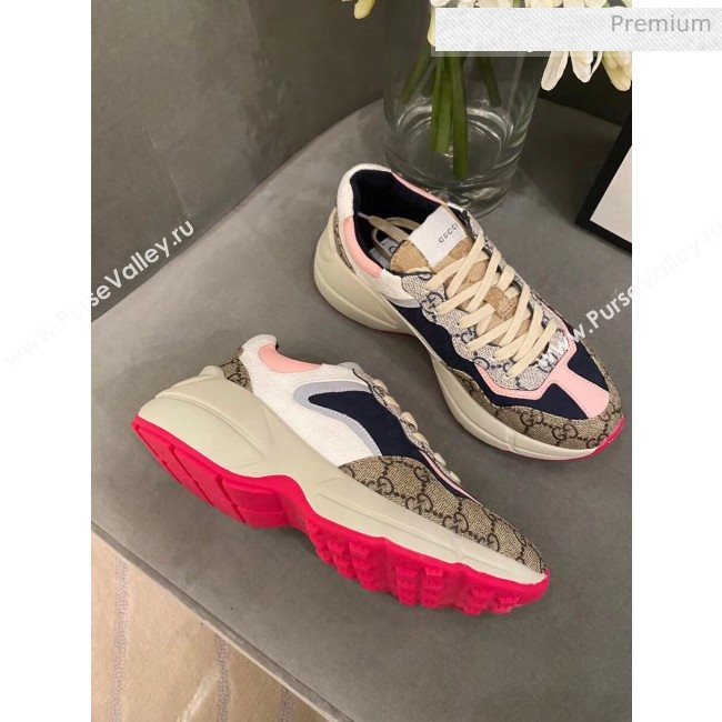 Gucci Rhyton GG Supreme Multicolor Sneakers Pink 2020 (SY-20050801)