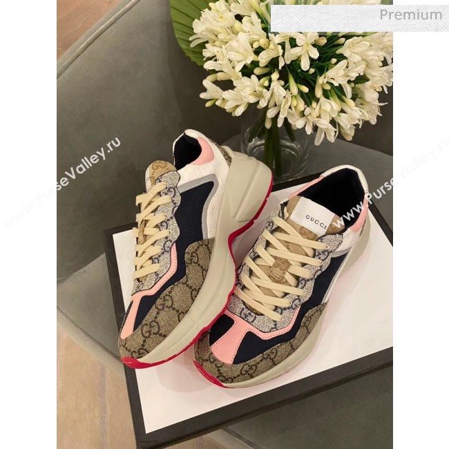 Gucci Rhyton GG Supreme Multicolor Sneakers Pink 2020 (SY-20050801)