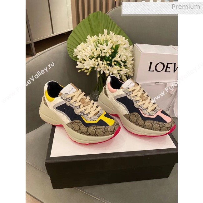 Gucci Rhyton GG Supreme Multicolor Sneakers Pink 2020 (SY-20050801)