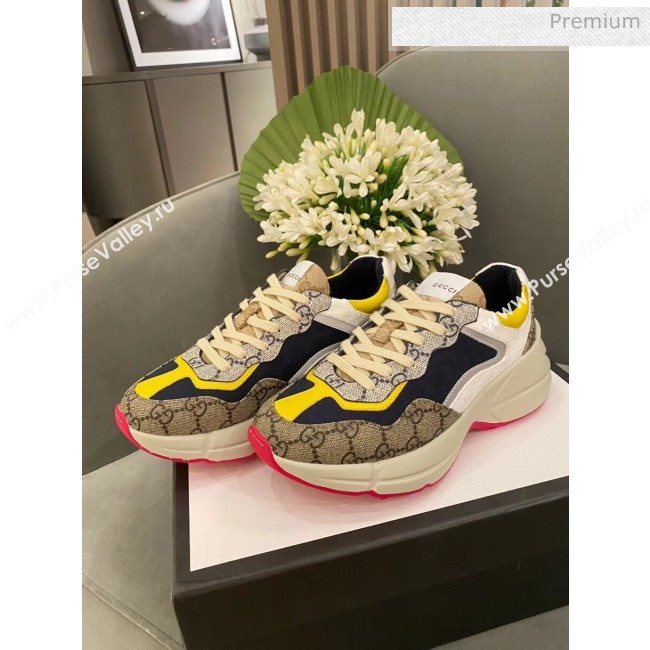 Gucci Rhyton GG Supreme Multicolor Sneakers Yellow 2020 (SY-20050902)
