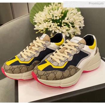 Gucci Rhyton GG Supreme Multicolor Sneakers Yellow 2020 (SY-20050902)