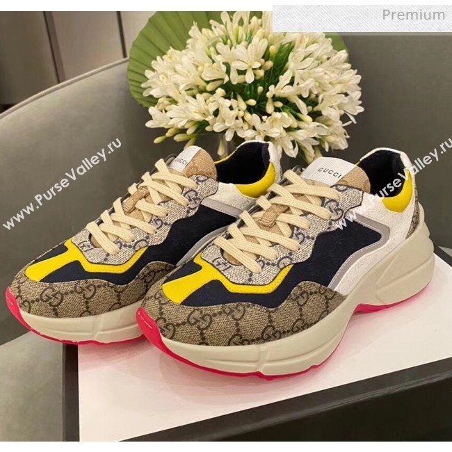 Gucci Rhyton GG Supreme Multicolor Sneakers Yellow 2020 (SY-20050902)