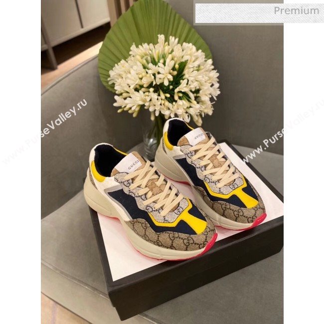 Gucci Rhyton GG Supreme Multicolor Sneakers Yellow 2020 (SY-20050902)