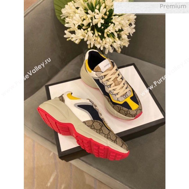 Gucci Rhyton GG Supreme Multicolor Sneakers Yellow 2020 (SY-20050902)