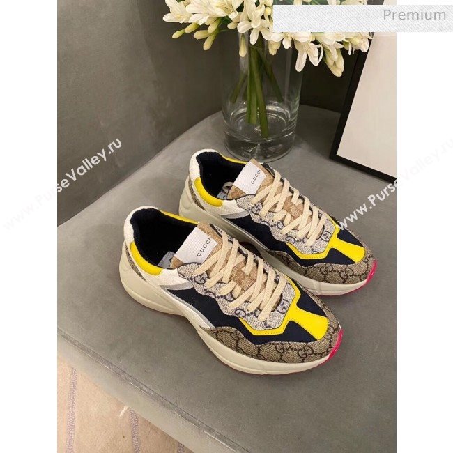 Gucci Rhyton GG Supreme Multicolor Sneakers Yellow 2020 (SY-20050902)