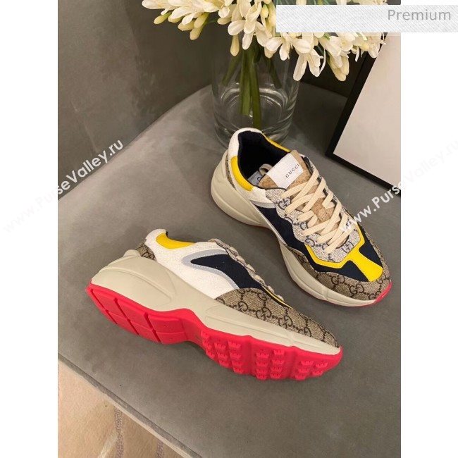 Gucci Rhyton GG Supreme Multicolor Sneakers Yellow 2020 (SY-20050902)