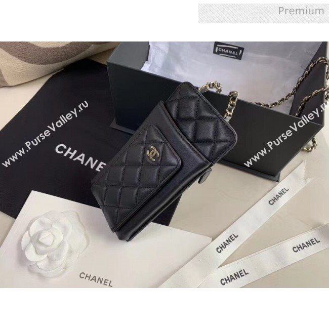 Chanel Lambskin Classic Clutch With Chain AP0990 Black 2020 (JY-20050838)