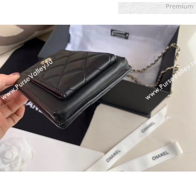 Chanel Lambskin Classic Clutch With Chain AP0990 Black 2020 (JY-20050838)