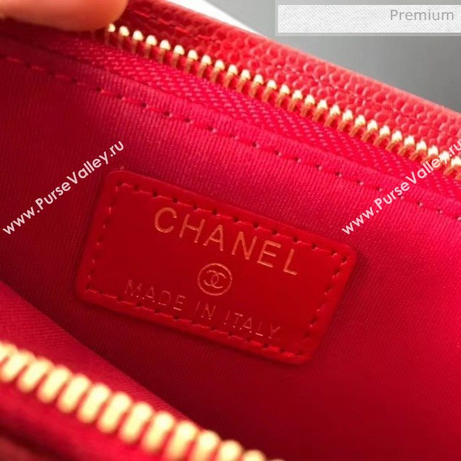 Chanel Grained Calfskin Classic Clutch With Chain AP0990 Red 2020 (JY-20050841)