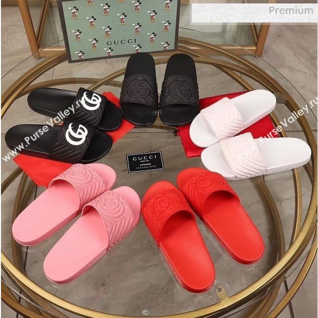 Gucci GG Rubber Slide Sandal Pink 2020(For Women and Men) (MD-20050906)