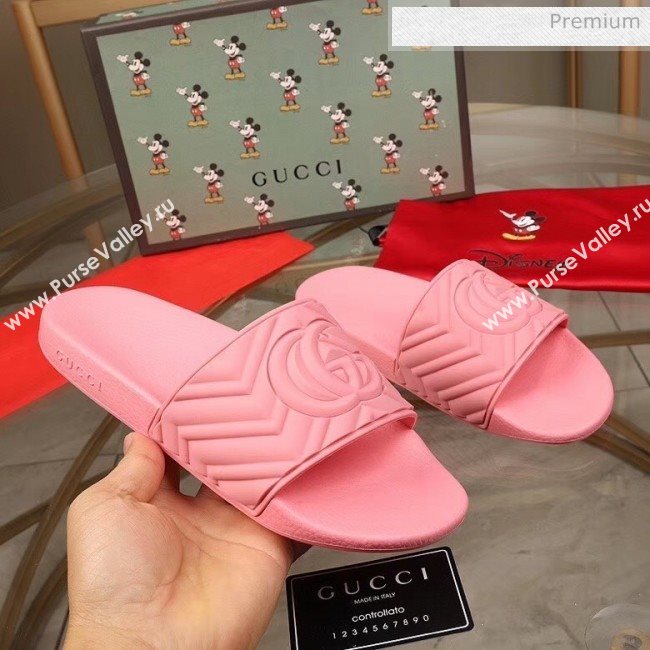 Gucci GG Rubber Slide Sandal Pink 2020(For Women and Men) (MD-20050906)