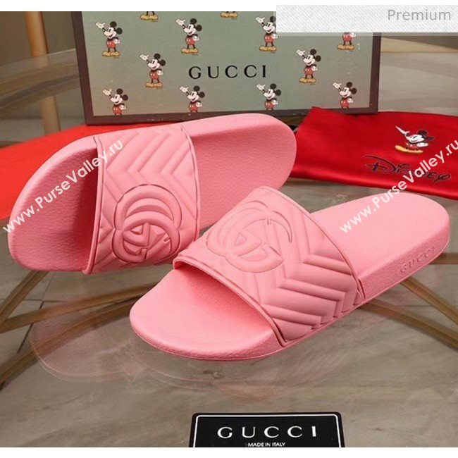 Gucci GG Rubber Slide Sandal Pink 2020(For Women and Men) (MD-20050906)