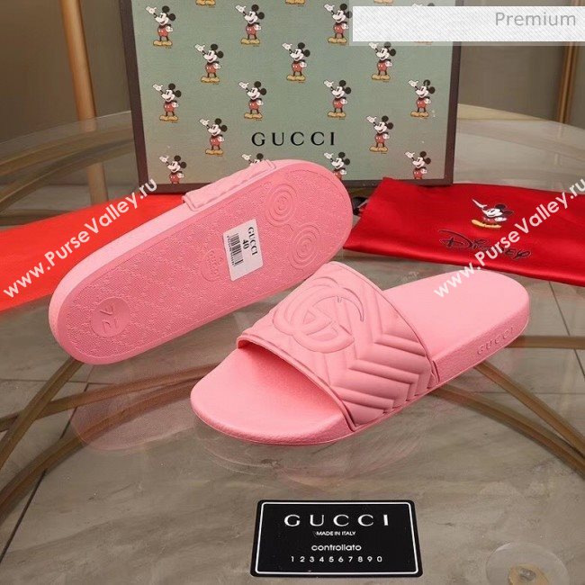 Gucci GG Rubber Slide Sandal Pink 2020(For Women and Men) (MD-20050906)