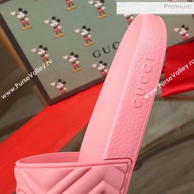 Gucci GG Rubber Slide Sandal Pink 2020(For Women and Men) (MD-20050906)