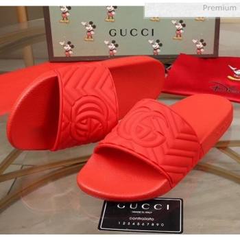 Gucci GG Rubber Slide Sandal Red 2020(For Women and Men) (MD-20050907)