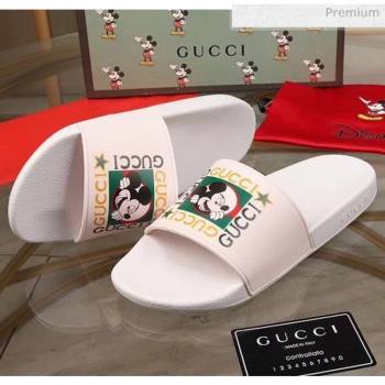 Gucci Disney x Gucci Rubber Flat Slide Sandals White 2020(For Women and Men) (MD-20050909)