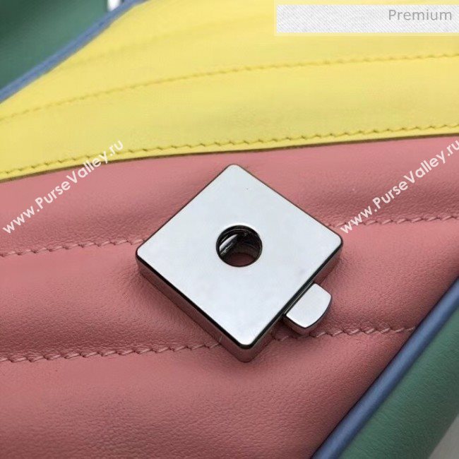 Gucci GG Marmont Matelassé Mini Chain Shoulder Bag 446744 Multicolor Pastel 2020 (DLH-20051101)