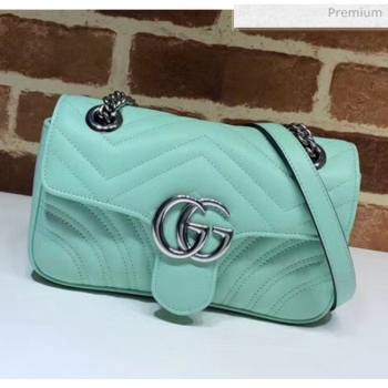 Gucci GG Marmont Matelassé Mini Chain Shoulder Bag 446744 Pastel Green 2020 (DLH-20051102)