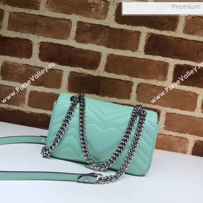 Gucci GG Marmont Matelassé Mini Chain Shoulder Bag 446744 Pastel Green 2020 (DLH-20051102)