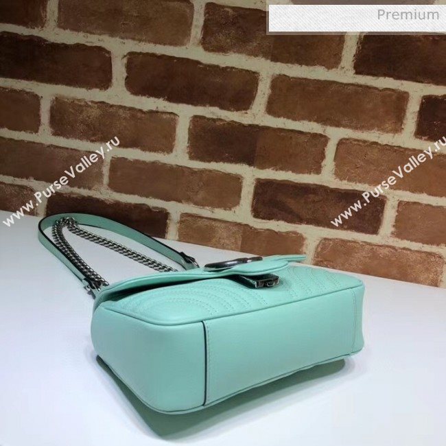 Gucci GG Marmont Matelassé Mini Chain Shoulder Bag 446744 Pastel Green 2020 (DLH-20051102)