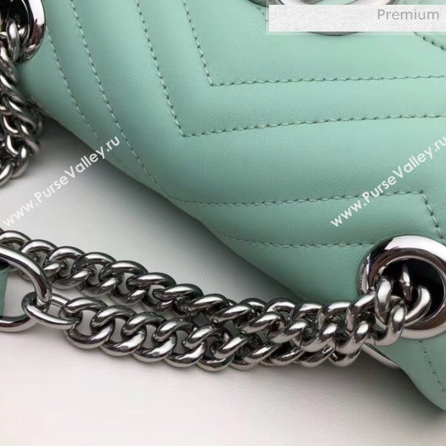 Gucci GG Marmont Matelassé Mini Chain Shoulder Bag 446744 Pastel Green 2020 (DLH-20051102)