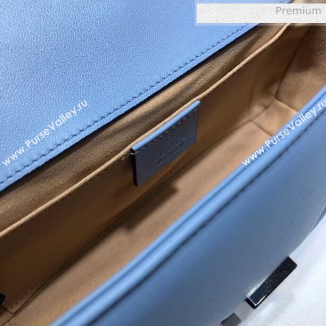 Gucci GG Marmont Matelassé Mini Chain Shoulder Bag 446744 Pastel Blue 2020 (DLH-20051103)