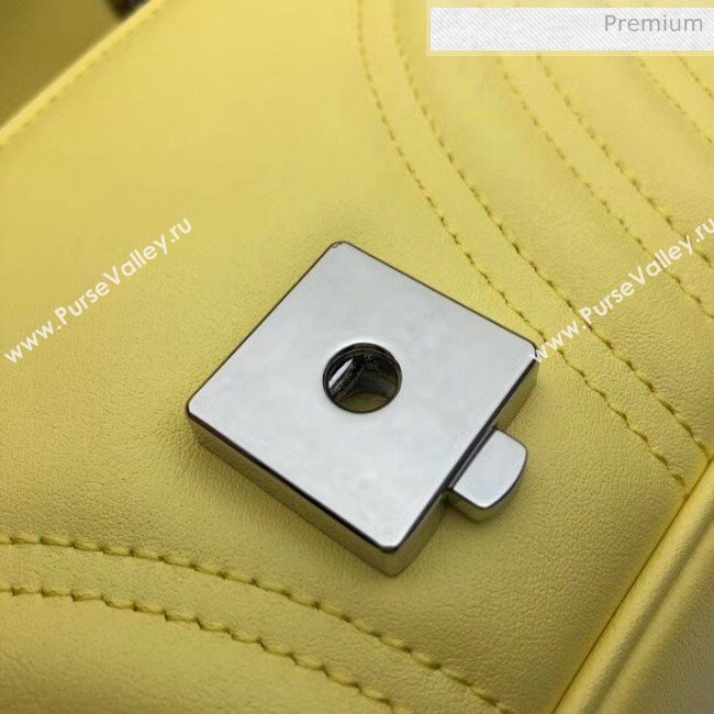 Gucci GG Marmont Matelassé Mini Chain Shoulder Bag 446744 Pastel Yellow 2020 (DLH-20051104)