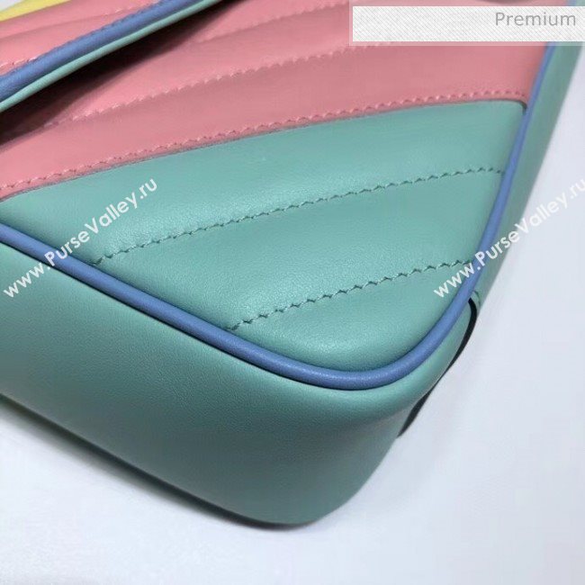 Gucci GG Marmont Matelassé Small Shoulder Bag 443497 Multicolor Pastel 2020 (DLH-20051106)