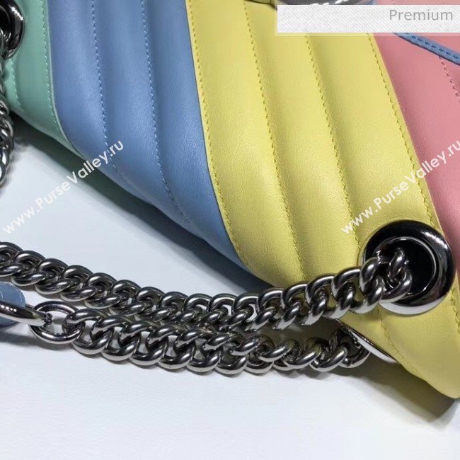 Gucci GG Marmont Matelassé Small Shoulder Bag 443497 Multicolor Pastel 2020 (DLH-20051106)