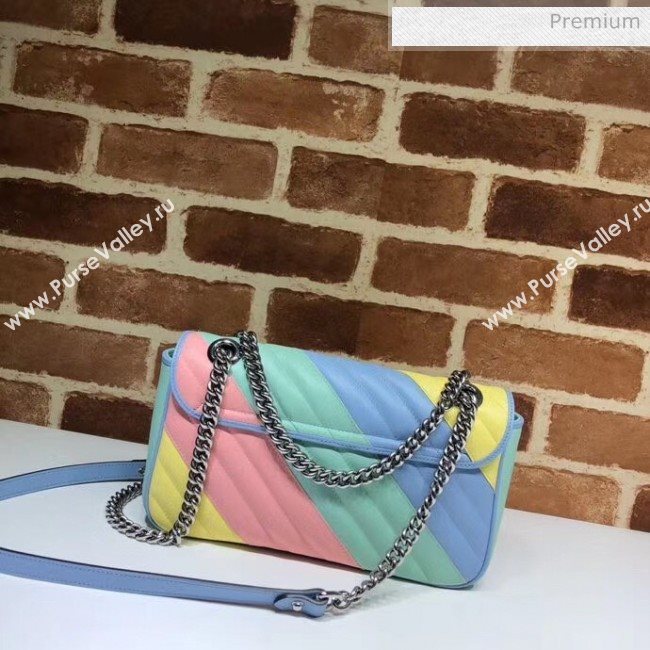 Gucci GG Marmont Matelassé Small Shoulder Bag 443497 Multicolor Pastel 2020 (DLH-20051106)