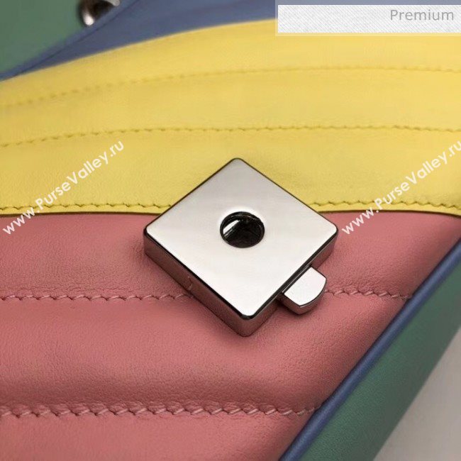 Gucci GG Marmont Matelassé Small Shoulder Bag 443497 Multicolor Pastel 2020 (DLH-20051106)